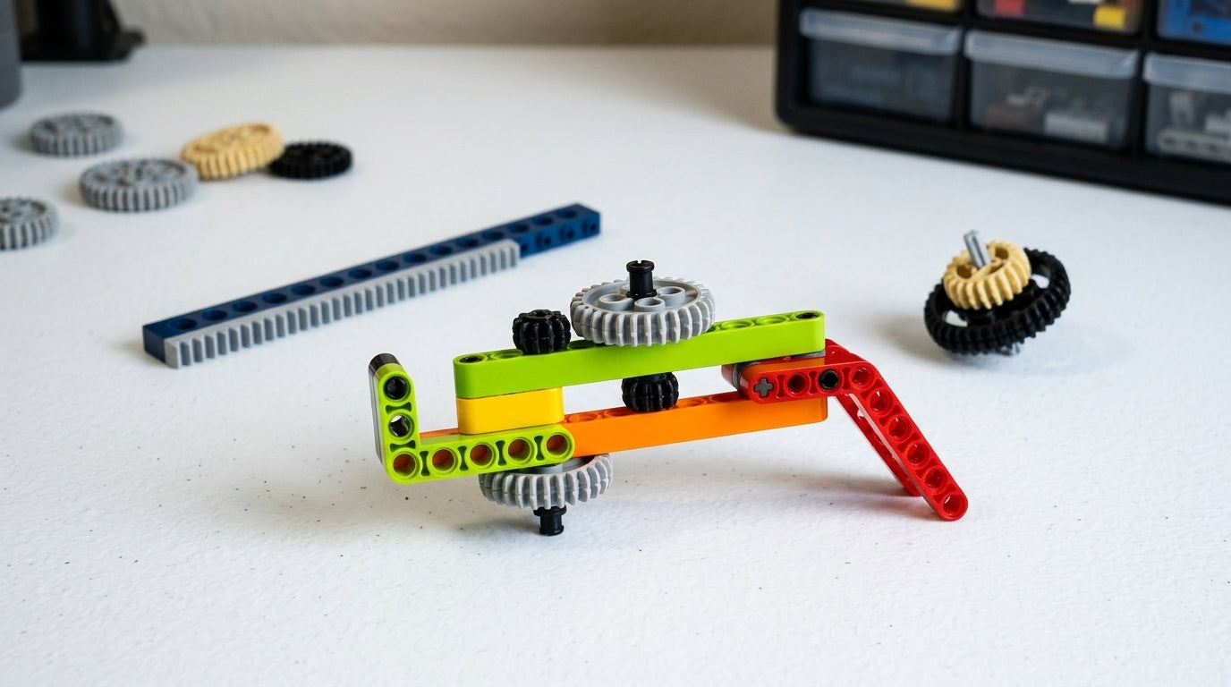 DIY Mechanical Spinning Top & Launcher Kit - Gear Powered Gyroscope