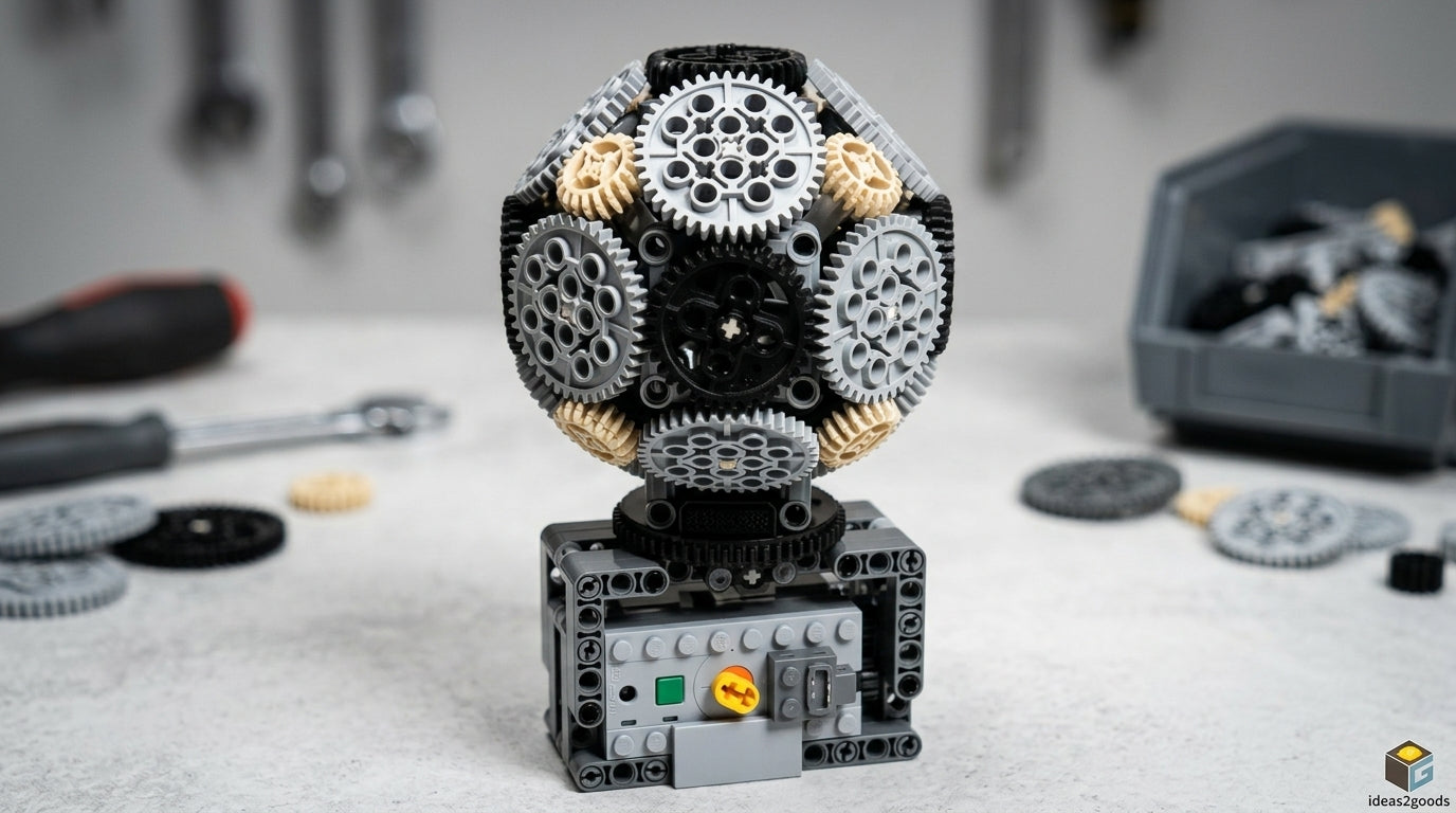 DIY Mechanical Gear Sphere - Kinetic Fidget Desk Toy | STEM MOC Model Kit